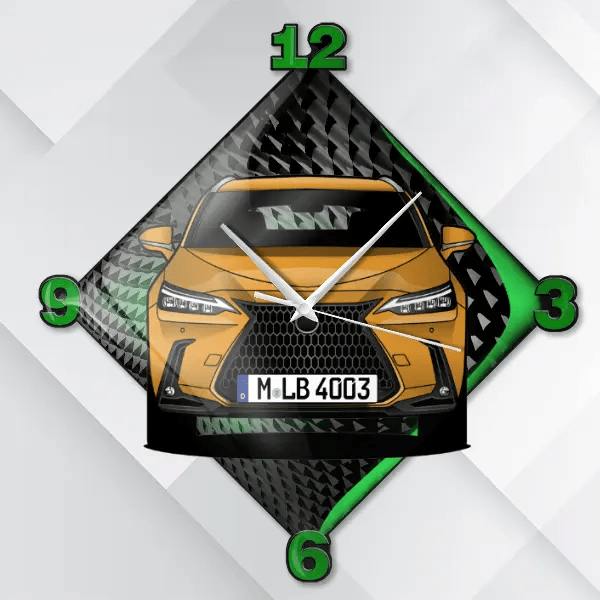NX 350H Wanduhr personalisiert mit deinem Auto u. Kennzeichen!