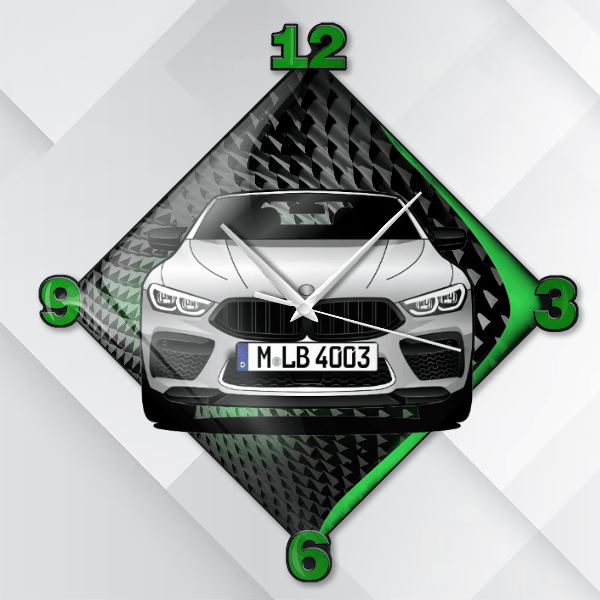 M8 Cabriolet Wanduhr personalisiert mit deinem Auto u. Kennzeichen!
