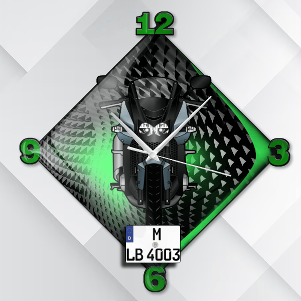 Z 750 Wanduhr personalisiert mit deinem Motorrad u. Kennzeichen!