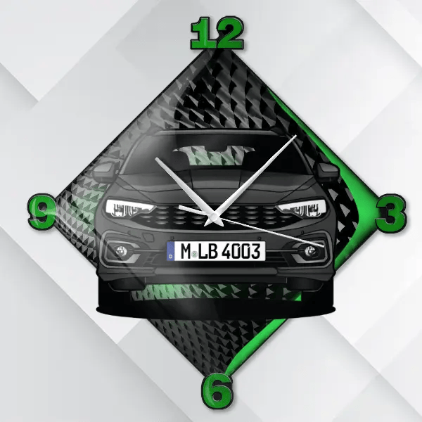 Tipo Station Wagon Wanduhr personalisiert mit deinem Auto u. Kennzeichen!