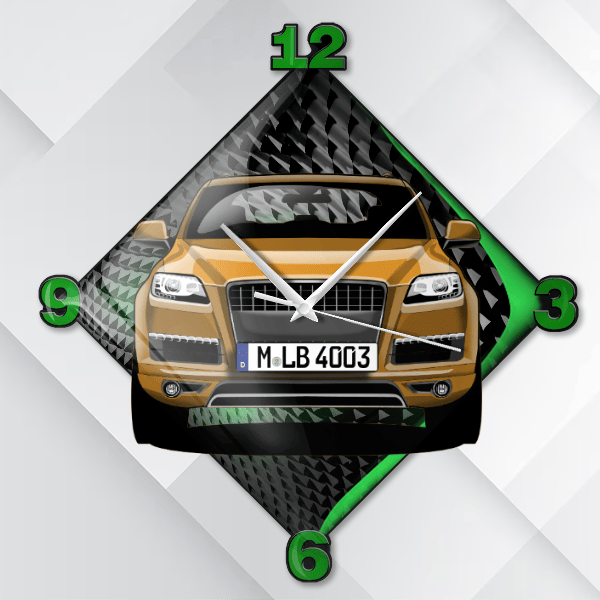 Q7 Wanduhr personalisiert mit deinem Auto u. Kennzeichen!