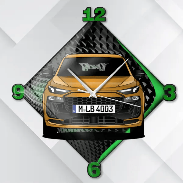 SQ6 e-tron Wanduhr personalisiert mit deinem Auto u. Kennzeichen!