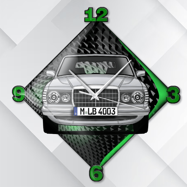 W 123 Coupe Wanduhr personalisiert mit deinem Auto u. Kennzeichen!