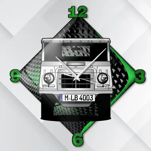 Munga Wanduhr personalisiert mit deinem Auto u. Kennzeichen!