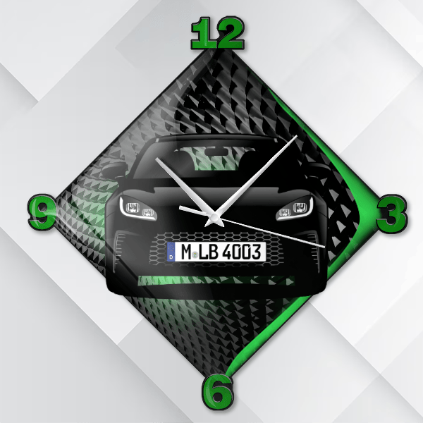 GR 86 Wanduhr personalisiert mit deinem Auto u. Kennzeichen!