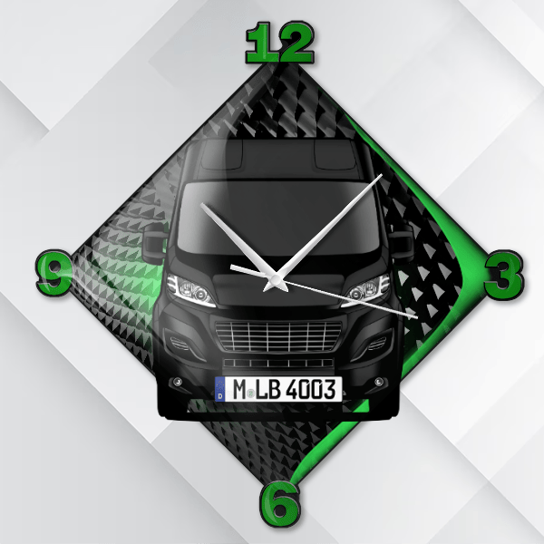 636 Wanduhr personalisiert mit deinem Wohnwagen u. Kennzeichen!