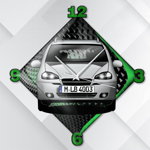 Rezzo Wanduhr personalisiert mit deinem Auto u. Kennzeichen!