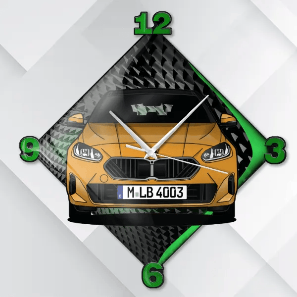 1er Reihe Hatchback (F70) Wanduhr personalisiert mit deinem Auto u. Kennzeichen!