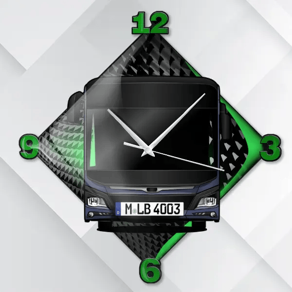 Lions City Wanduhr personalisiert mit deinem Bus u. Kennzeichen!