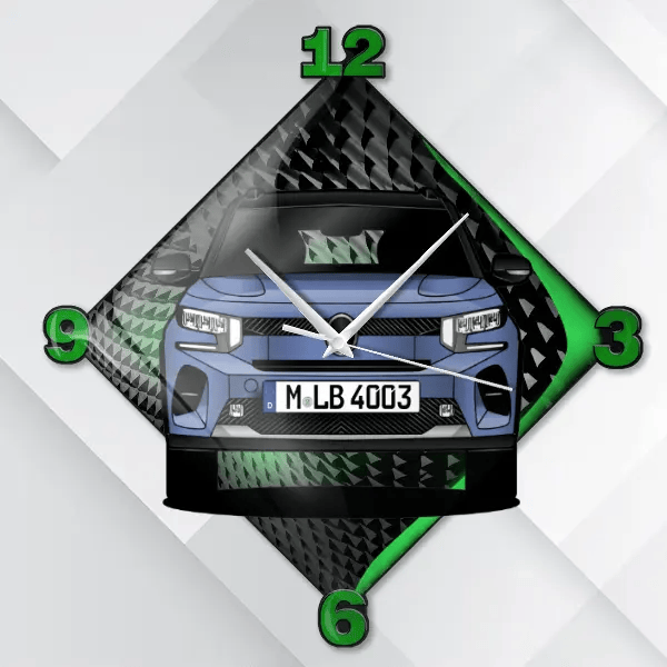 e-C3 (5-Türer) Wanduhr personalisiert mit deinem Auto u. Kennzeichen!