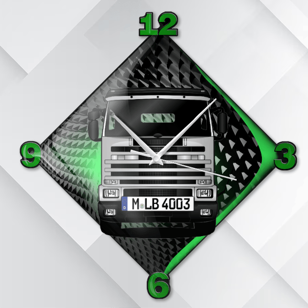 3er-Reihe Wanduhr personalisiert mit deinem LKW u. Kennzeichen!