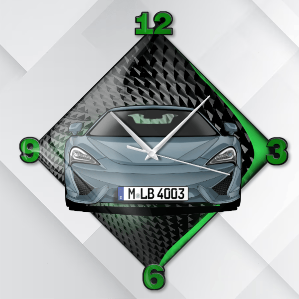 570 S Wanduhr personalisiert mit deinem Auto u. Kennzeichen!