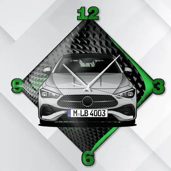 CLE-Klasse Coupe Wanduhr personalisiert mit deinem Auto u. Kennzeichen!
