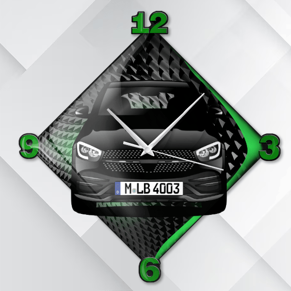 GLC Coupe Wanduhr personalisiert mit deinem Auto u. Kennzeichen!