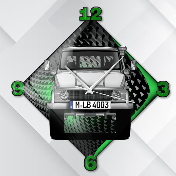 Unimog Baureihe 406 Wanduhr personalisiert mit deinem LKW u. Kennzeichen!