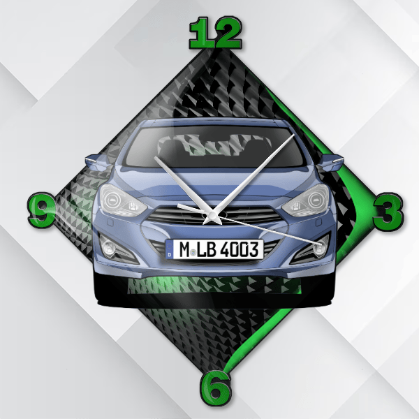 i40 Limousine Wanduhr personalisiert mit deinem Auto u. Kennzeichen!