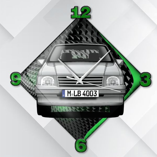 Corsa (3-Türer) Wanduhr personalisiert mit deinem Auto u. Kennzeichen!