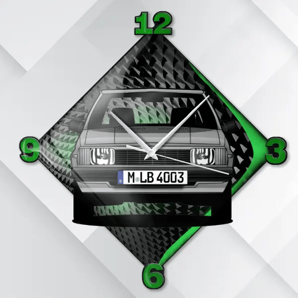 323 (5-Türer) Wanduhr personalisiert mit deinem Auto u. Kennzeichen!