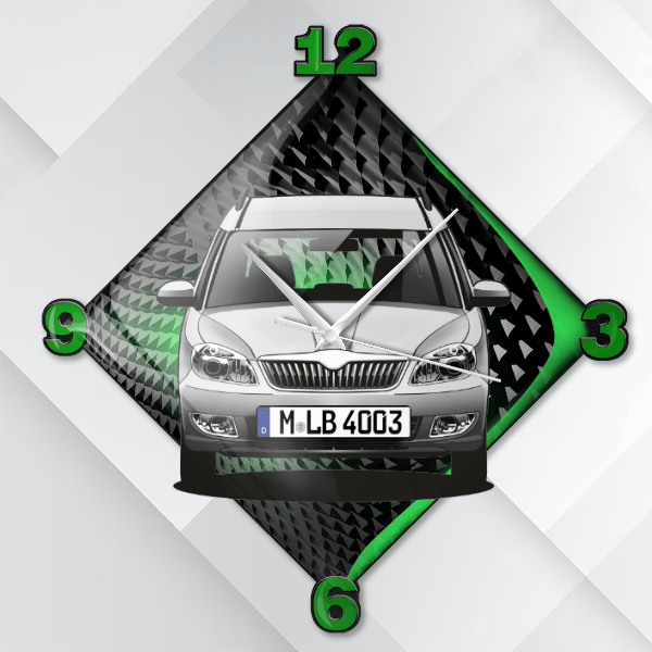 Roomster Wanduhr personalisiert mit deinem Auto u. Kennzeichen!