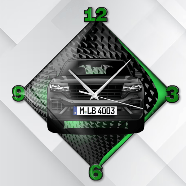 Touareg R Wanduhr personalisiert mit deinem Auto u. Kennzeichen!