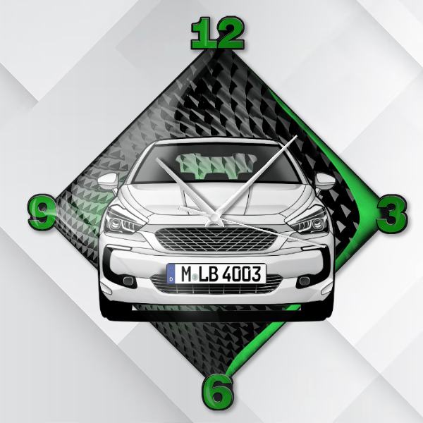 DS5 Wanduhr personalisiert mit deinem Auto u. Kennzeichen!