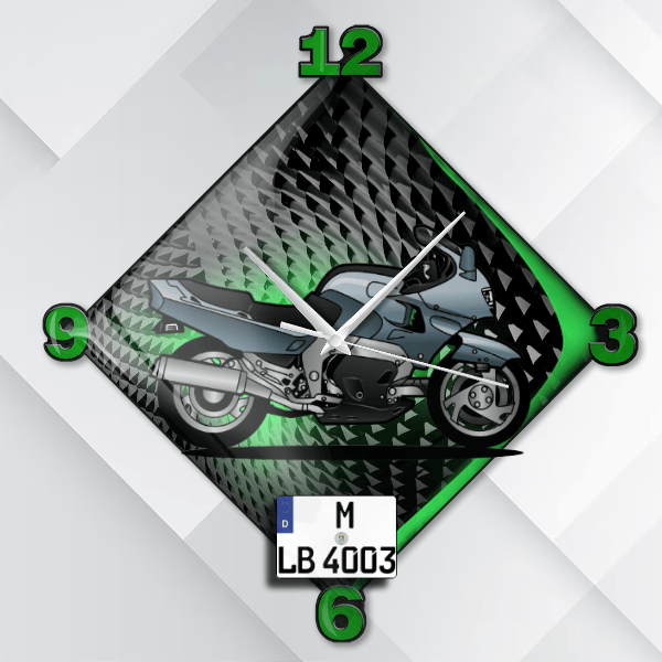 GTS1000 Wanduhr personalisiert mit deinem Motorrad u. Kennzeichen!
