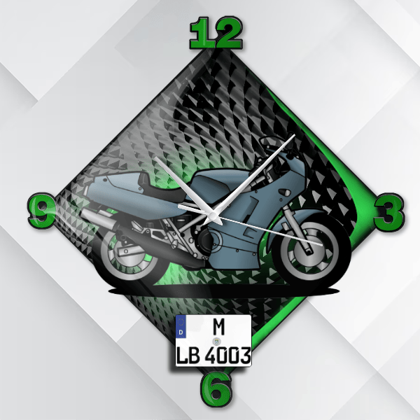 RD500LC Wanduhr personalisiert mit deinem Motorrad u. Kennzeichen!