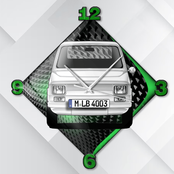 126 Wanduhr personalisiert mit deinem Auto u. Kennzeichen!