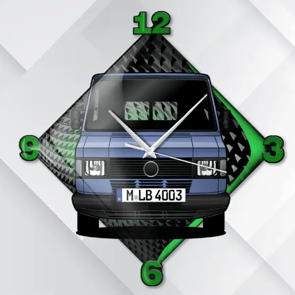 T1 Wanduhr personalisiert mit deinem Auto u. Kennzeichen!