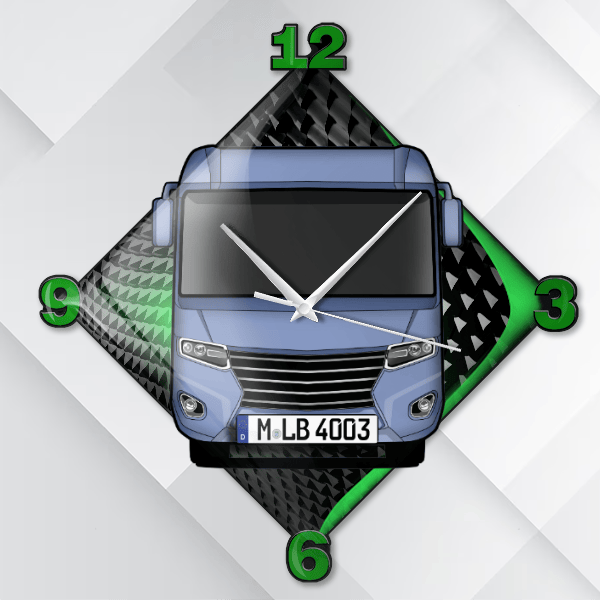 740 Wanduhr personalisiert mit deinem Wohnwagen u. Kennzeichen!