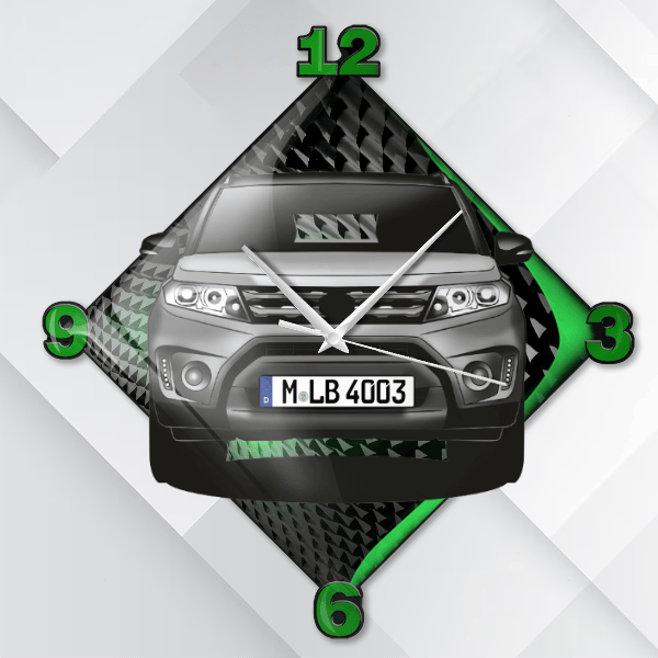 Vitara Wanduhr personalisiert mit deinem Auto u. Kennzeichen!