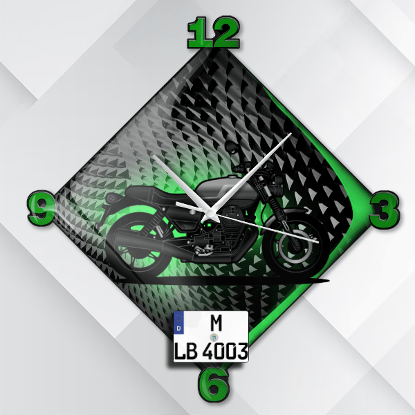 V7 850 Wanduhr personalisiert mit deinem Motorrad u. Kennzeichen!