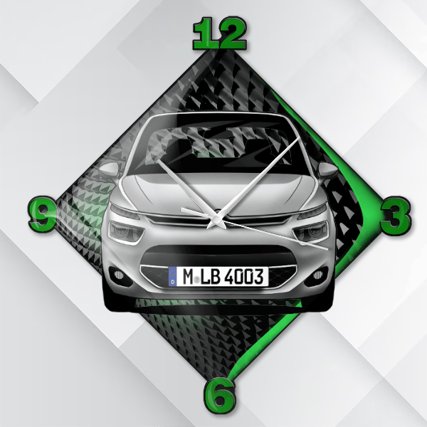 C4 Picasso Wanduhr personalisiert mit deinem Auto u. Kennzeichen!