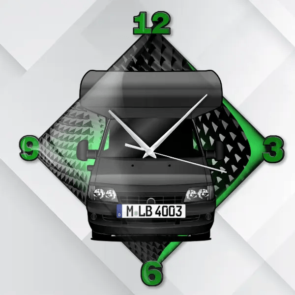 Roller Team Wanduhr personalisiert mit deinem Wohnwagen u. Kennzeichen!