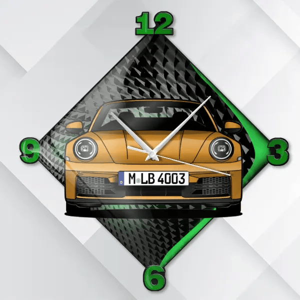 911 Carrera Cabriolet Wanduhr personalisiert mit deinem Auto u. Kennzeichen!