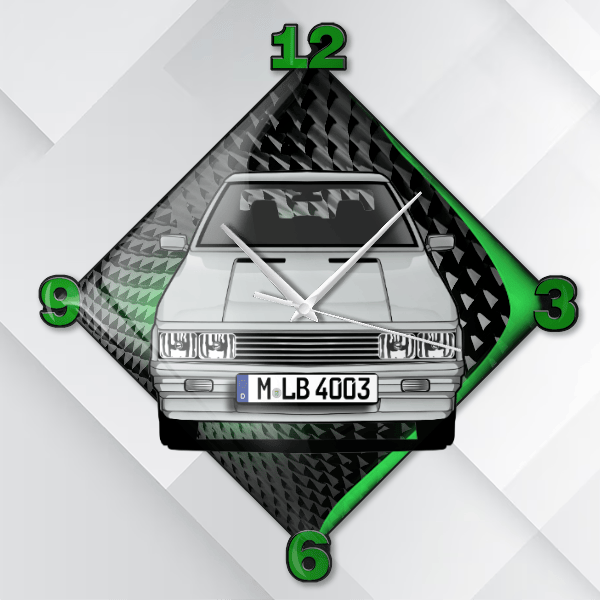 11 (5-Türer) Wanduhr personalisiert mit deinem Auto u. Kennzeichen!