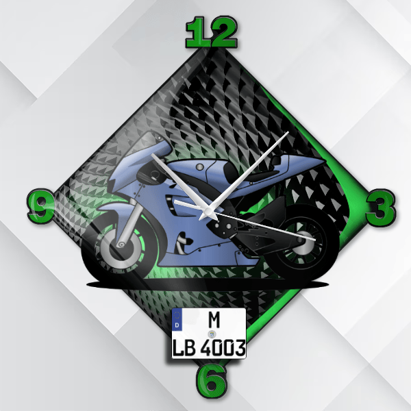 YZR-M1 Wanduhr personalisiert mit deinem Motorrad u. Kennzeichen!