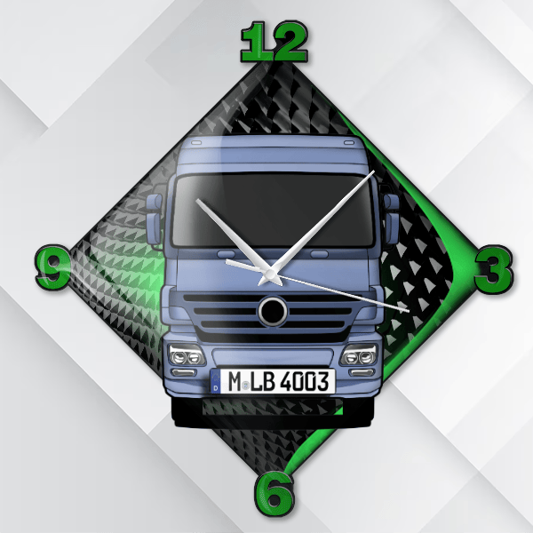 Actros Wanduhr personalisiert mit deinem LKW u. Kennzeichen!