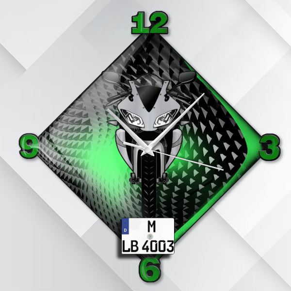 YZF-R125 Wanduhr personalisiert mit deinem Motorrad u. Kennzeichen!