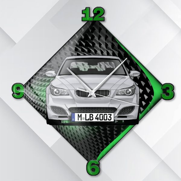 M5 Touring Wanduhr personalisiert mit deinem Auto u. Kennzeichen!