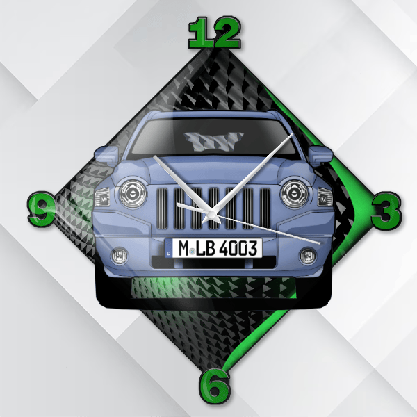 Compass Wanduhr personalisiert mit deinem Auto u. Kennzeichen!