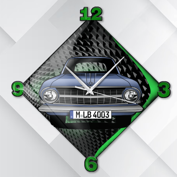Rekord Limousine Wanduhr personalisiert mit deinem Auto u. Kennzeichen!