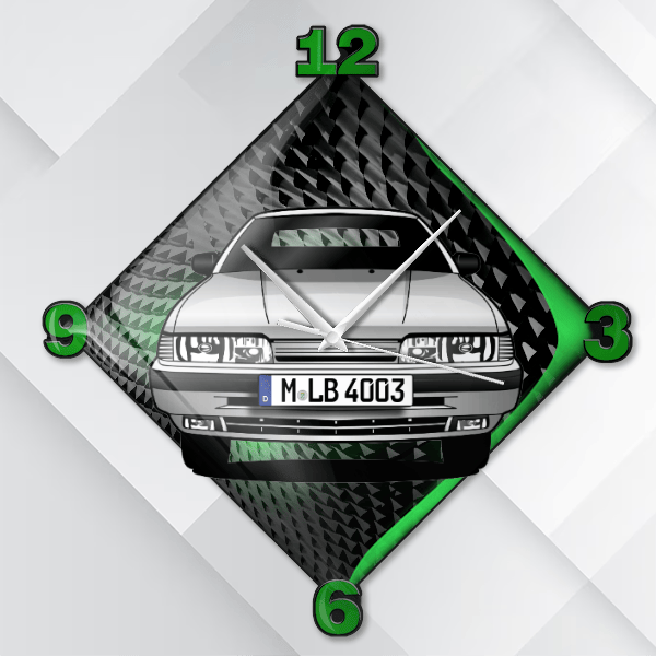 626 Coupe Wanduhr personalisiert mit deinem Auto u. Kennzeichen!