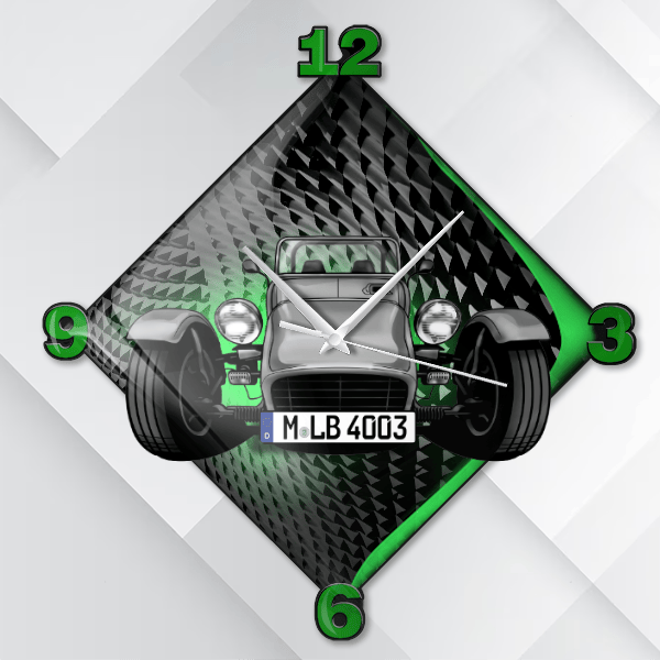 Superseven Wanduhr personalisiert mit deinem Auto u. Kennzeichen!