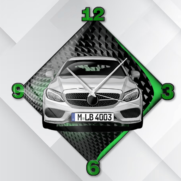 C-Klasse Coupe Wanduhr personalisiert mit deinem Auto u. Kennzeichen!