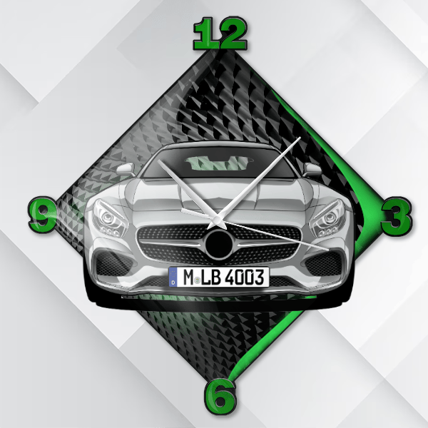 AMG GTC Wanduhr personalisiert mit deinem Auto u. Kennzeichen!