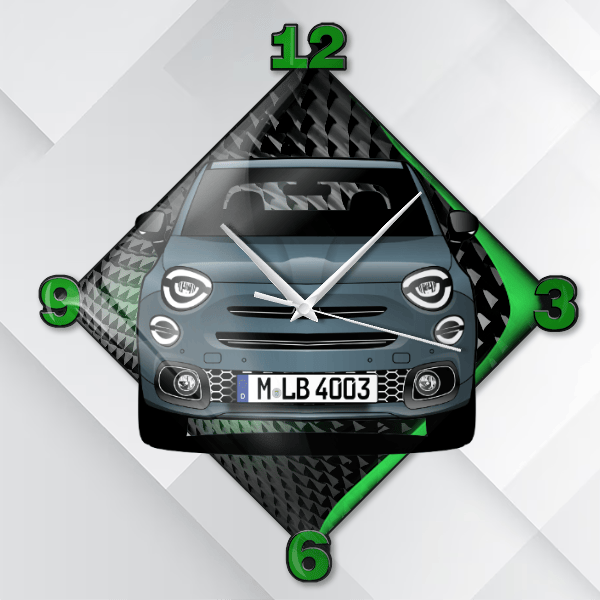 500 X Sport Wanduhr personalisiert mit deinem Auto u. Kennzeichen!