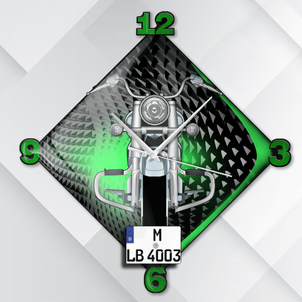 Dragstar 650 Wanduhr personalisiert mit deinem Motorrad u. Kennzeichen!