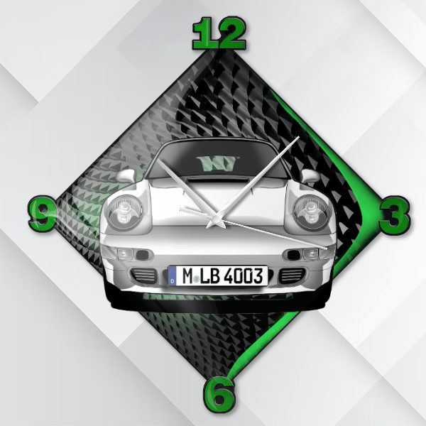 911 993 Targa Wanduhr personalisiert mit deinem Auto u. Kennzeichen!