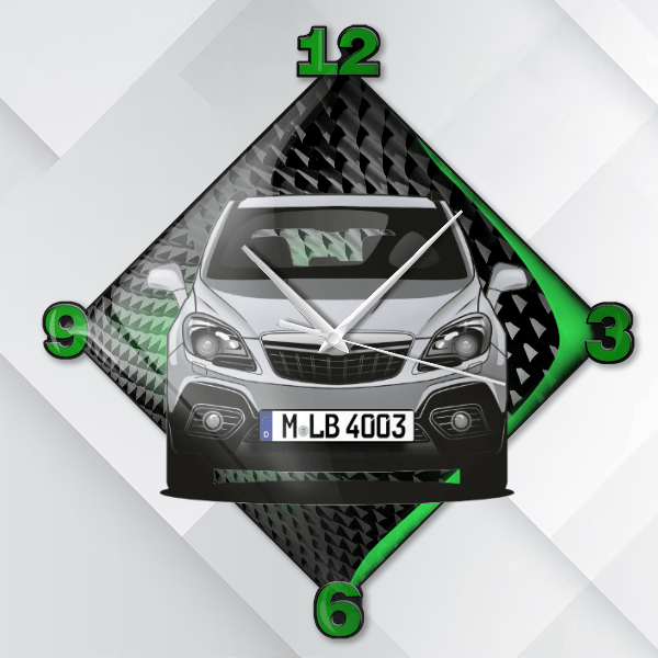 Mokka Wanduhr personalisiert mit deinem Auto u. Kennzeichen!